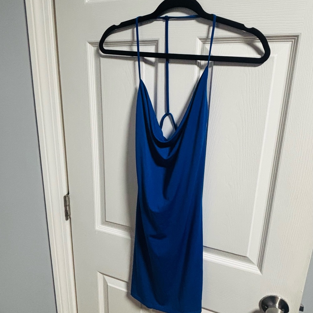 Chic Blue Strappy Dress